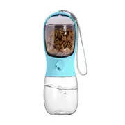 Portable Pet Water Bottle with Food Container, Outdoor Portable Water Dispenser for Cats, Puppies, Pets for Walking (1 Pack,Blue)