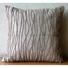 Decorative Pillow Cover Beige 16"x16", Home Decor Silk Fabric - Jute Cords