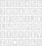 SAVITA Stencils, 42pcs Letter Number Template - Premium Reusable Plastic Stencils for Painting DIY Art Projects Decoration