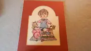 Completed Cross Stitch "JOEY" Little Boy with Toys Nursery Baby - JCA NEW 8x10