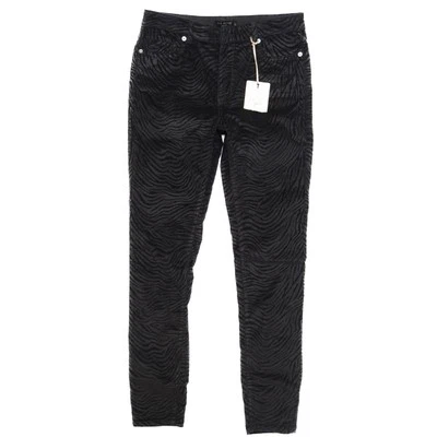Ted Baker Black The Classic Skinny Zebra Printed Cord Pants Size 27