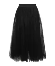 Fabiana Filippi Elasticated Waistband Tulle Midi Skirt IT46 black