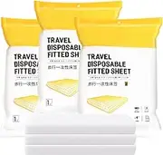 Disposable Fitted Bed Sheet King Size 3Pack Waterproof & Oil Resistant White Disposable Travel Sheet for Hotel/Home/Visitor (Waterproof and Oil Resistant Bed Sheet)