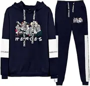 [Flyself] Boys Tracksuit My Hero Academia Hoodie and Sweatpants Suit Pullover Sweatshirt Set