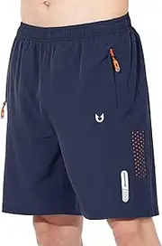 [NORTHYARD] Shorts Men's Sports Shorts Lightweight Sports Shorts Quick-Drying Shorts Running Shorts Swimming Trunks Jogging Bottoms with Zip Pocket, Navy, XXL