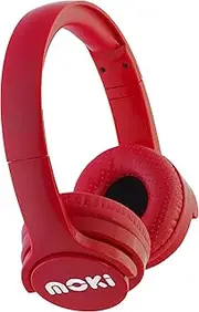 Moki Brites Bluetooth Over-Ear Headphone, Red