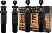 Tire Deflator - 4 Pieces Tire Deflator Valve | Auto-Stop Tire Deflator | Vent Valve Portable | Car Adventure Gear for Truck Bike Motorcycle Maintenance Travel Outdoor Camping Beach Garage Home