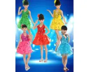 Ballet Jazz Dance Latin Girls Costume - Green