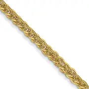 14K Yellow Gold 24 Inch 2mm Semi-Solid 3-Wire Wheat With Lobster Clasp Chain