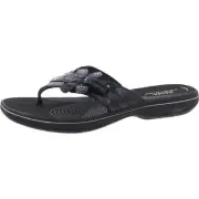 Cloudsteppers by Clarks Womens Comfort Insole Faux Leather Flip-Flops BHFO 8652