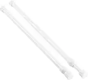 KXLIFE 2 Pack Small Spring Tension Curtain Rod 16 to 28 Inch, Tension Rods No Drill for Window Cupboard Closet,White