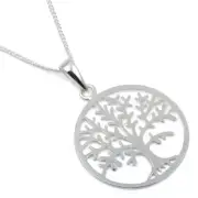 SOLID .925 Sterling Silver Tree of Life 16" Necklace