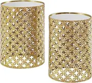 Linon Alina Set of Two Round Gold Nesting Tables, Metal
