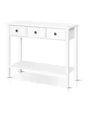 [Artiss] 3 Drawers Console Table 100cm in White