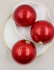 Red Christmas Baubles Pearl 150mm