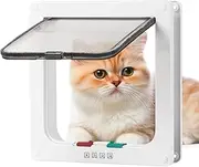 Aymxcls Cat Door Safety Pet Sliding Door with 4 Way Lock, Weatherproof Cat Flap for Interior Exterior Door Window Wall