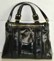 $2300 NEW Jimmy Choo Tote Bag Shoulder Patent Leather Handbag Black Zip