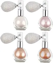 PAMINGONO 4pcs Body Powder Spray Spray Glitter Spray Makeup Highlighters for Face Make up Glitter Face Glitter Hairspray Makeup Glitter Face Powder Glitter Highlighter Plastic