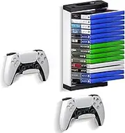Nargos Video Game Holder Wall Mount, Gaming Accessories Storage for PS5, PS4, Xbox One, Xbox Series X/S Game Cases, Organizer Accessories (Include 2 Controller Wall Holders)