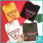 DOT 潮流小物 GUESS 經典 簍空 倒三角 LOGO 帽T 大學T 內裏毛巾布 衛衣 黑白黃 軍綠 韓國製 冬