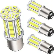 RVZONE BA15D 1130 1142 1176 1076 S8 LED Bulbs White 4-Packs, Super Bright 3014 50-SMD LED Replacement for 12 Volt RV Camper Trailer Boat Trunk Interior Lights