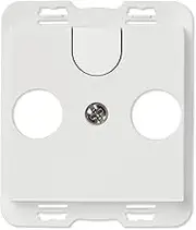 Vimar 14319 Adaptor for TV-RD-SAT Coaxial Socket, 2-Outlet, Predetermined Type F Plug, 2 Modules, Ready to Complete with Plana Cover Frame, White