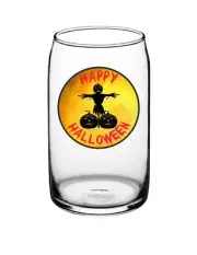 Halloween - Scarecrow - 16 oz Beer Can Glass Seltzer Cocktail Barware Tea Water
