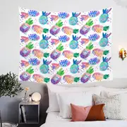 Multi Colored Painted Pineapples Tapestry