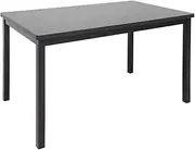Leichardt Dining Table Pair with Your Dining Chairs Elegant Living Room and Dining Room Furniture Durable Construction Metal Legs Wide Spacious Tabletop 75H x 120W x 70D CM Black and Beech