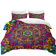 Purple Red Demons Mandala Quilt Cover