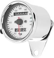 Vintage Steel 12V Motorcycle Meter Speedometer Odometer Gauge with Turn Signal and Headlight Indicator Featuring Stainless Steel Housing High Sensitivity and Internal Light for