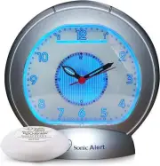 Sonic Alert Alarm Clock – Sonic Bomb Analog Clock - Loud Alarm Clock for Heavy S