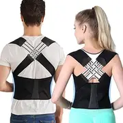 Pranash® Adjustable Back Posture Belt Office Home Gym Unisex - Back Straightener Posture Corrector, Shoulder Brace Posture, Scoliosis Lower Back Brace From Neck, Back, And Shoulder (M)