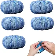 Variegated Yarn - Multicolored Gradient Cotton Medium-Thick - 5X Comfortable Soft Yarn Cakes for Crocheting, Scarf Shawl Yarn for Hand Crocheted Knitting Handicrafts
