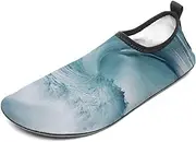 [BTCOWZRV] Water Shoes for Women Men Ocean Waves Water Sports Shoes Slip-on Breathable Lightweight Athletic Aqua Sock