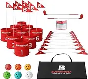 bucketgolf Game Pro The Ultimate Backyard Golf Game for Family, Adults and Kids - Portable 9 Hole Golf Course Play Outdoor, Lawn, Park (2 Clubs (1 RH + 1 LH))