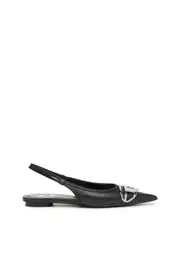[Diesel] Diesel - D-Venus-Slingback flats in nappa leather - Mules - Woman - Black 40 Black