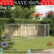 Dog Cage with Door Dog Kennel Crate Animal House Galvanised Steel -Grey vidaXL