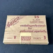Vintage Rico Eb Alto Clarinet Reeds Style V Strength 3 Pack Of 25