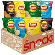 Lay's Potato Chips Variety Pack, 1 Ounce (Pack of 40) Snack Foods