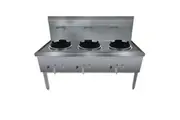 Gasmax Freestanding Natural Gas Triple Waterless Wok Duck Bill Burner 1800mm Width- WW-3N