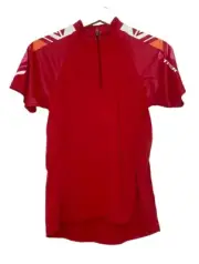 Bontrager Solstice Womens Small Red White1/4 Zip Short Sleeve Cycling Jersey NWT