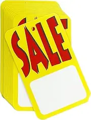 Perco Sale Price Tags Unstrung - Large Red, Yellow & White Retail Labels (5000 Tags)