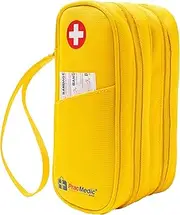PracMedic Bags Epipen Carry Case- Medicine Bag for Traveling- 2 Tier Insulin Cooler Travel Case to Hold Diabetic Supply, Inhaler Spacer, Epipen, Auvi Q, Syringe- Diabetic Supply Bag (MAXXIE Yellow)