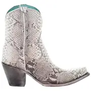 Corral Boots Snakeskin Snip Toe Cowboy Booties Womens Grey Casual Boots A3791