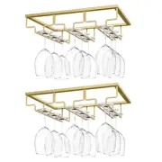 Wine Glass Rack, [2-Pack] Wine Glass Hanger Rack Under Cabinet Stemware Wine ...
