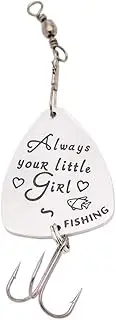 MOTHNUR Stainless Steel Fishing Lure Guitar Pick with Triple Hooks I Love You More Than You Love Fishing Design Durable Bait