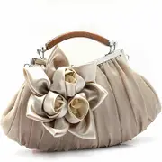 Nevenka Womens Silk Flowers Evening Bags Clutch-Apricot