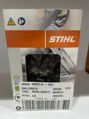 33RD3 91 STIHL 3/8 28 in NEW CARBIDE CHAINSAW CHAIN SAW .050 91 28 INCH BLADE