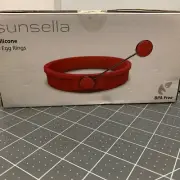 Sunsella Silicone Red Egg Rings Set of 4 New In Box